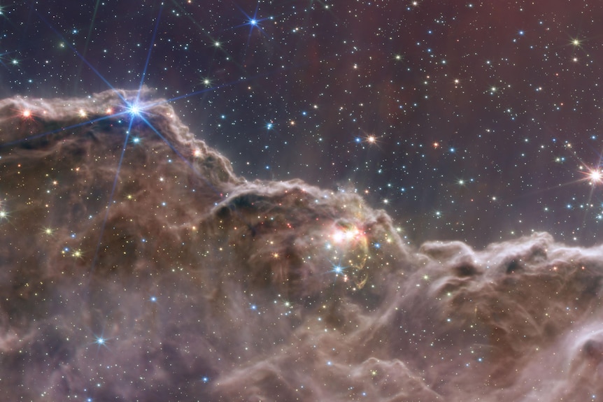 A dark image version of the Carina Nebula.
