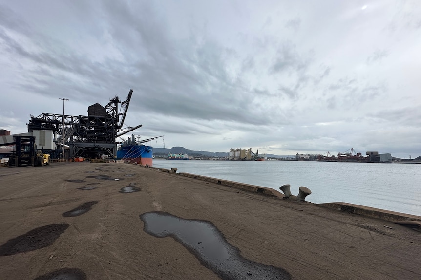 View of wharf into Port Kembla terminal