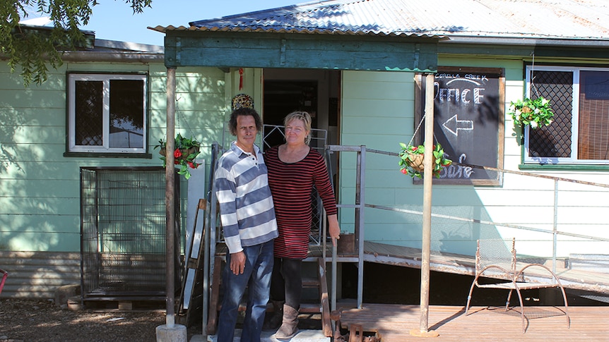 Georgi Westlund and her partner Eric at their home which doubles as Nelia's only accommodation, Corella Creek Homestay.