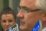 Denison independent Andrew Wilkie at a media conference with fellow Tasmanian Jacqui Lambie.