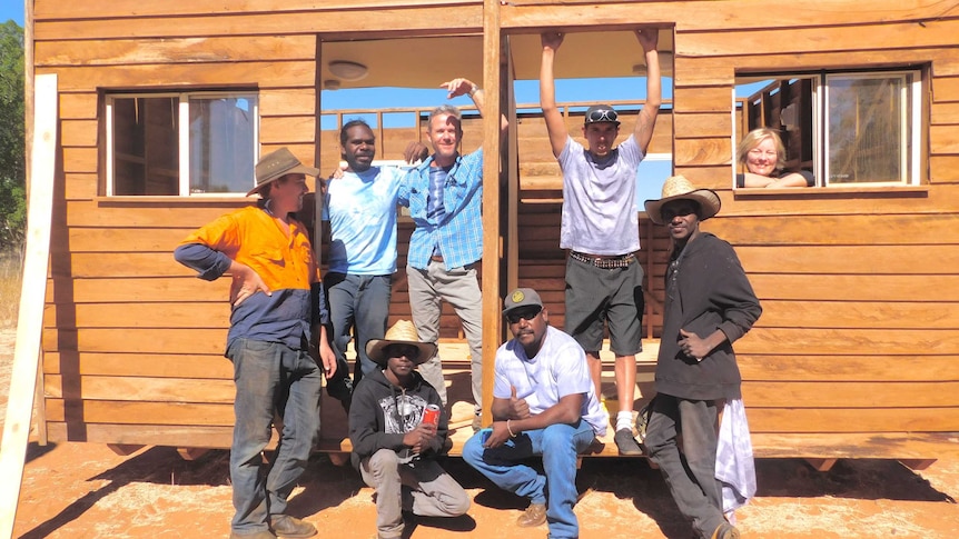 Street swags cabins are being constructed by an Aboriginal community in Queensland