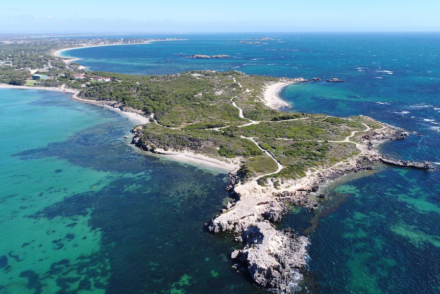 An aerial view of Point Peron, near Rockingham in WA.