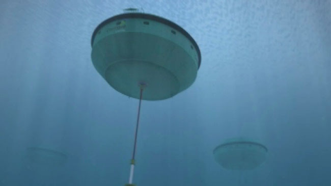 A set of bouys anchored to the seabed in Carnegie's wave energy plan