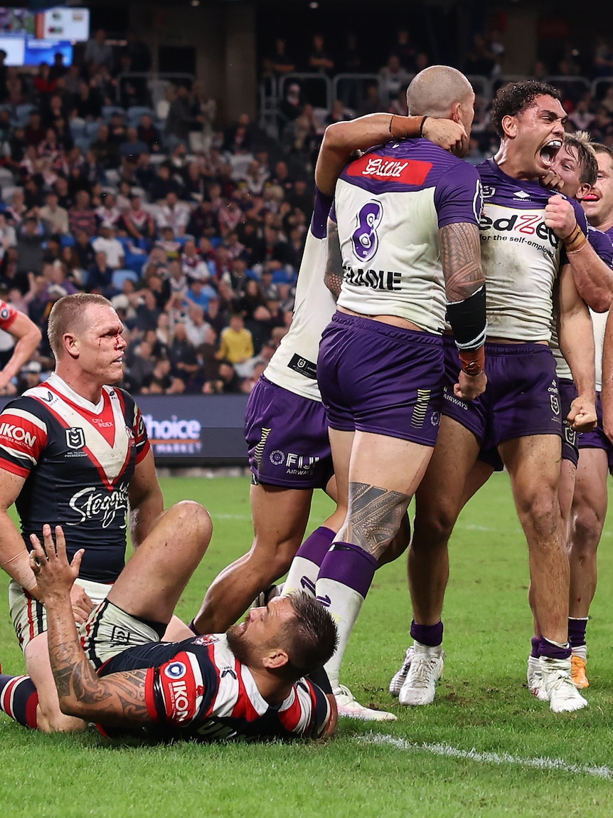 Robinson fumes again after controversial try sees Storm defeat Roosters in error-filled clash