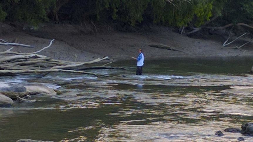 Fisherman at Cahill's Crossing