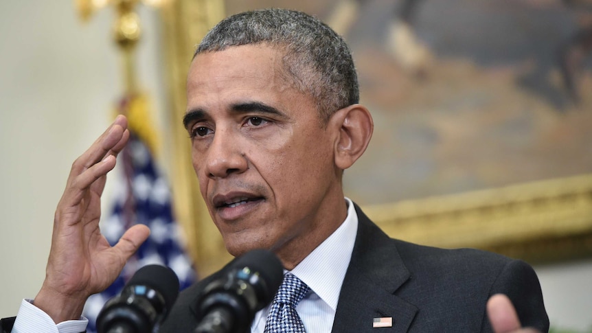 US President Barack Obama delivers a statement on Guantanamo Bay.
