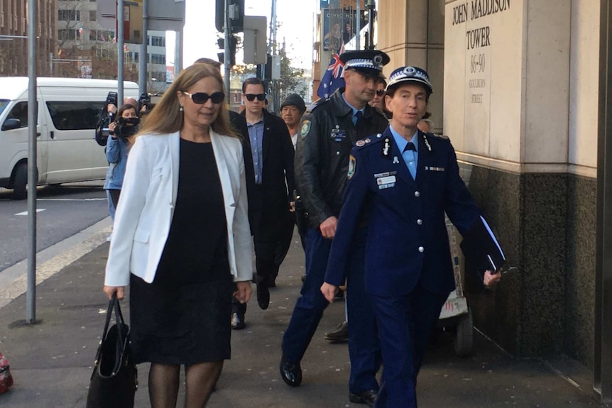 NSW Police Deputy Commissioner arriving at the Sydney siege.