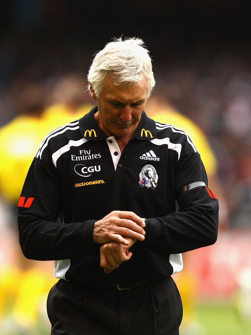 Time nearly up ... Mick Malthouse says the AFL grand final against Geelong on Saturday will be his last game as a coach.