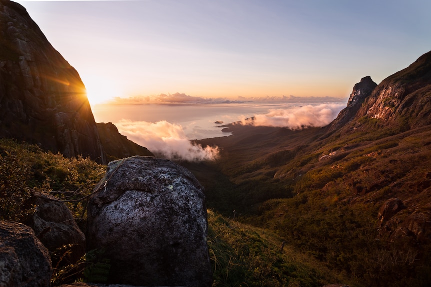 Sunrise from the saddle of Mt Bowen, Hinchinbrook Island