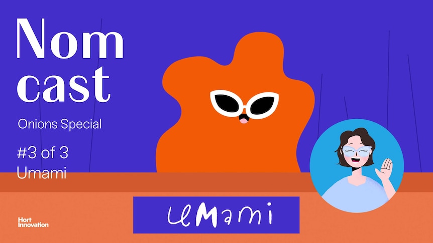 Title card shows text: "Nomcast, Onions Special, #3 or 3: Umami"