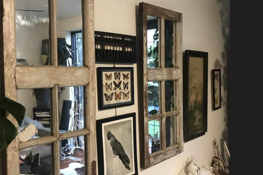 A picture of the frames and artwork decorating Tamara DiMattina's home.