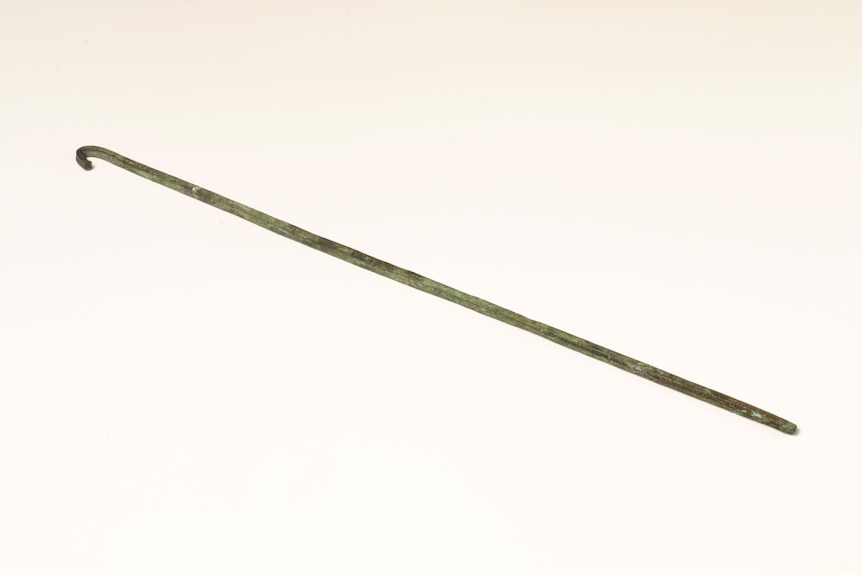 a long metal rod with a hook on the end