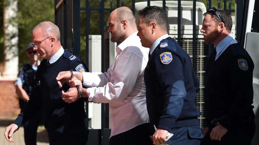 Vincent Stanford arriving in court for sentencing hearing