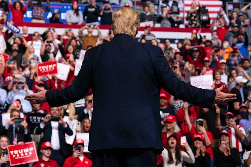 Donald Trump at a 2020 election rally