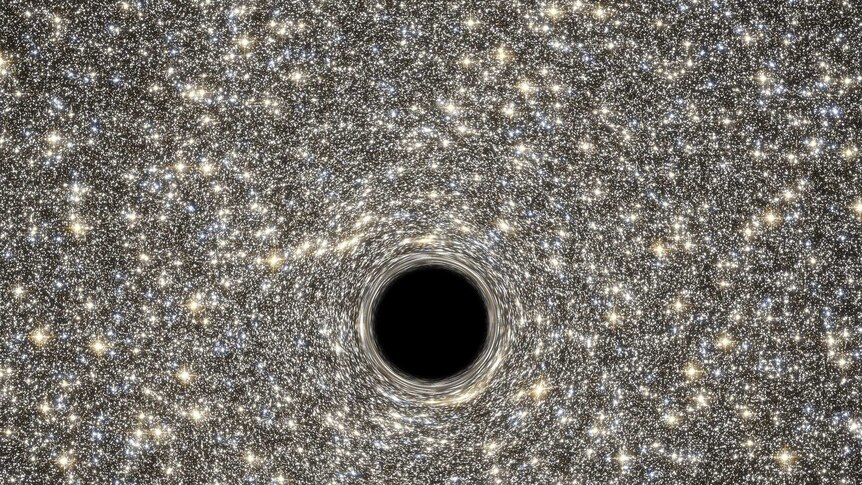 Galaxy containing a supermassive black hole as captured by NASA