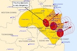 The "very dangerous" storm cell amid a system spanning north of Brisbane to the Gold Coast