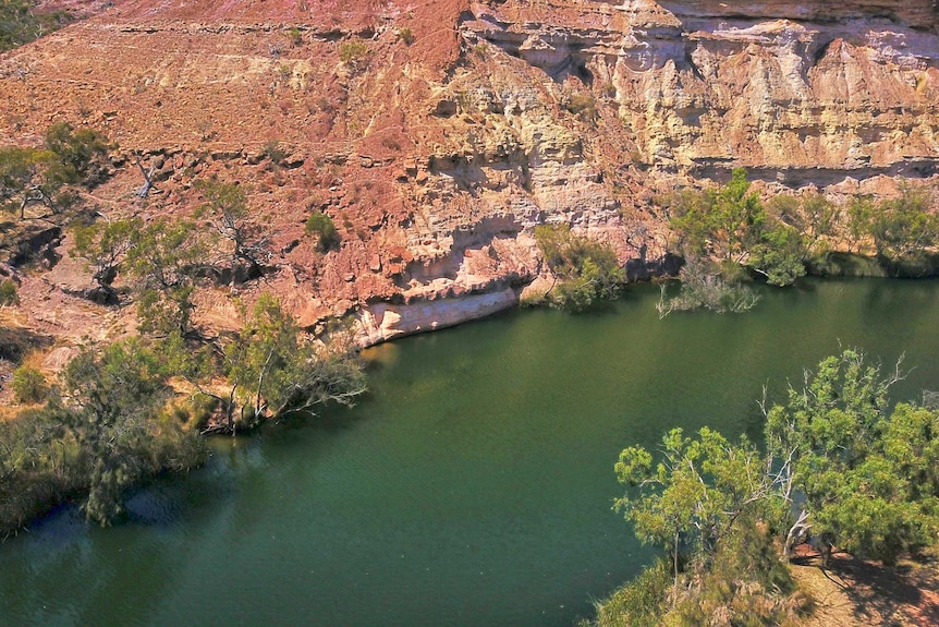 gorge with green water