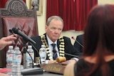 Kalgoorlie-Boulder Mayor John Bowler oversees his first official proceedings after being sworn in.