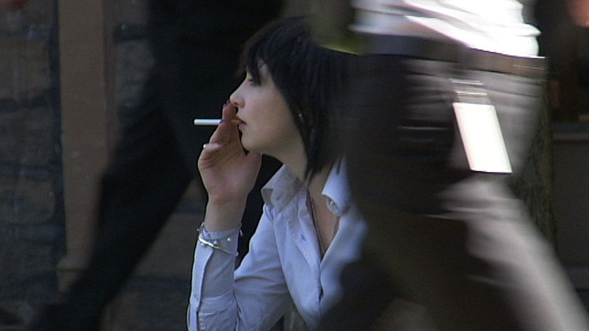 young woman smoking