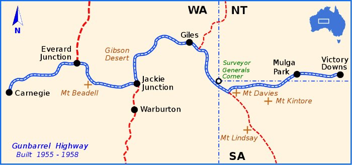 Map of the Gunbarrel Highway