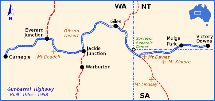 Map of the Gunbarrel Highway