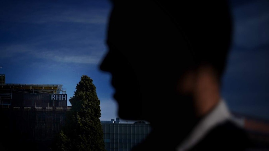 Silhouette of a paramedic at the Royal Hobart Hospital