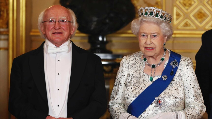 Ireland's president Michael Higgins meets the Queen