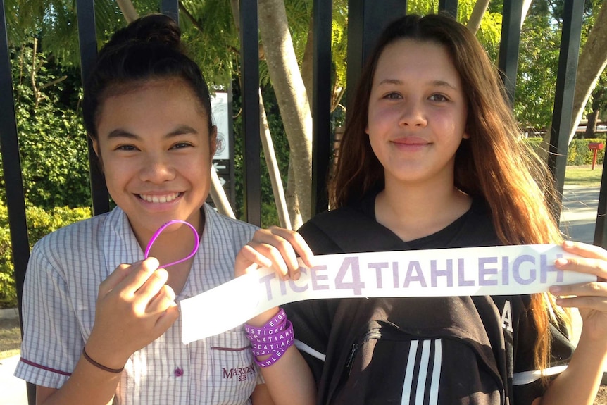 Two students helping raise awareness of Tiahleigh Palmer