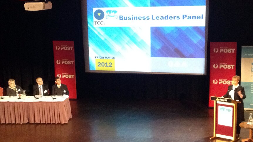 Premier Lara Giddings pitches her 2012 budget to business leaders