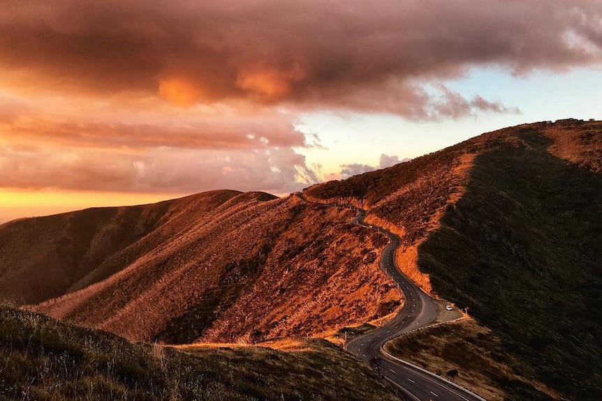 The road to Mount Hotham, Hotham Heights, Victoria.