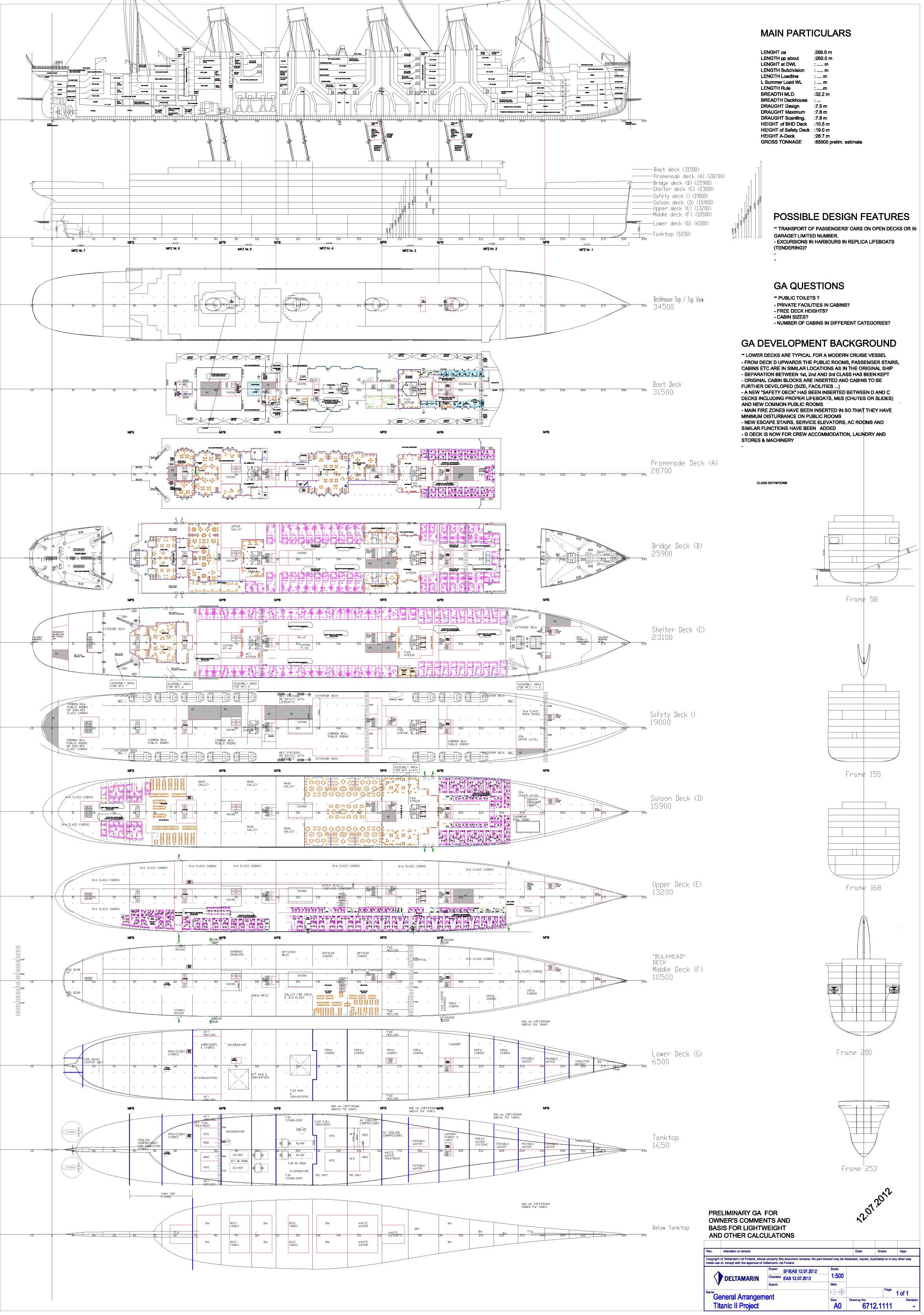 План титаника чертежи