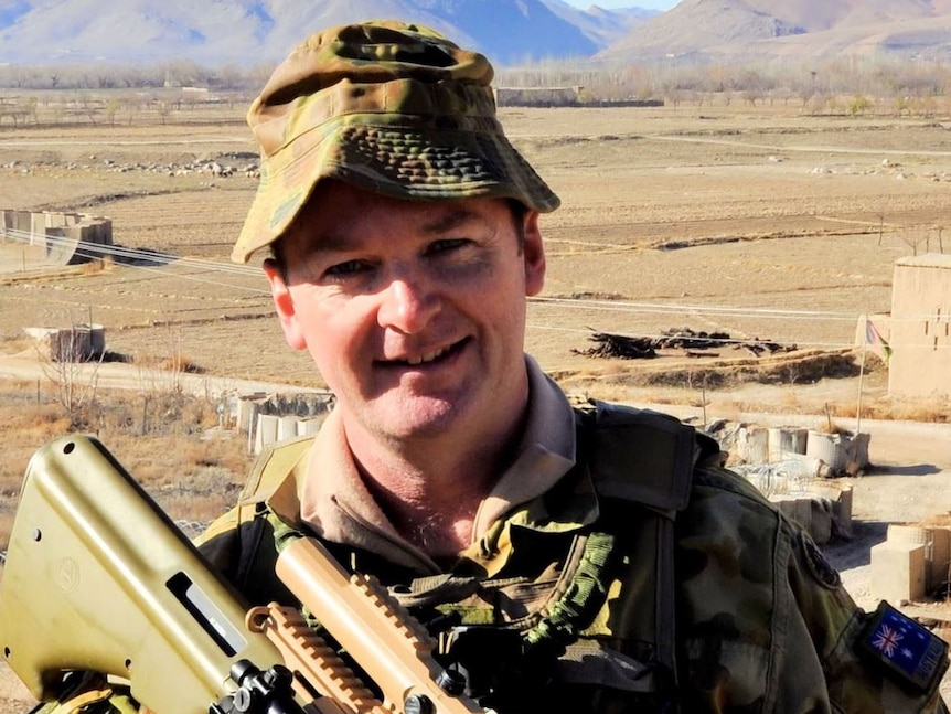 Major Stuart McCarthy during his tour of Afghanistan in 2011.