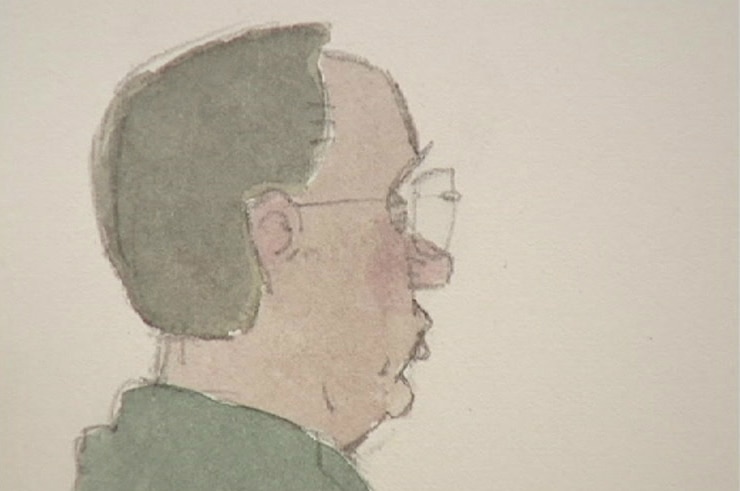 Courtroom sketch of David Eastman.