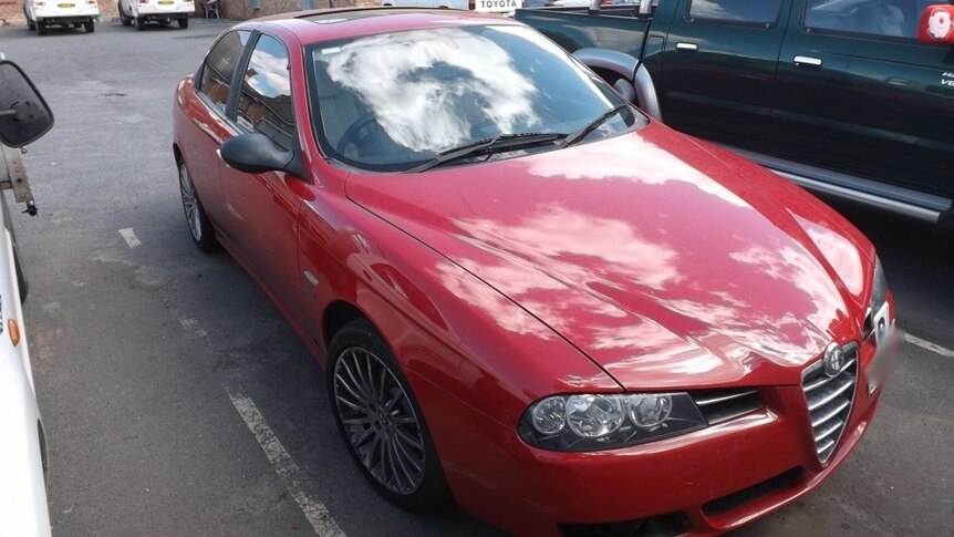 Alfa Romeo car seized by NSW Police in Goulburn.