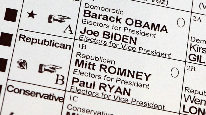 A US election ballot
