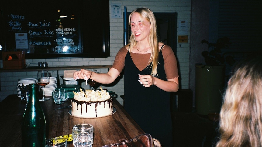 Chloe and a birthday cake