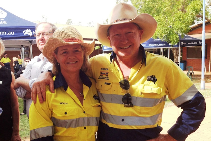 Nicola Forrest stands with her husband Andrew.