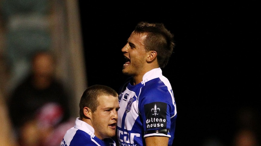 Top Dogs ... Josh Morris and Josh Reynolds both scored pairs for Canterbury.