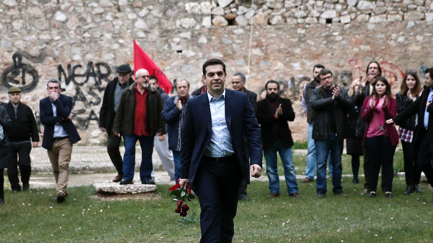 New Greek PM Alexis Tsipras at ceremony for slain Greek resistance fighters