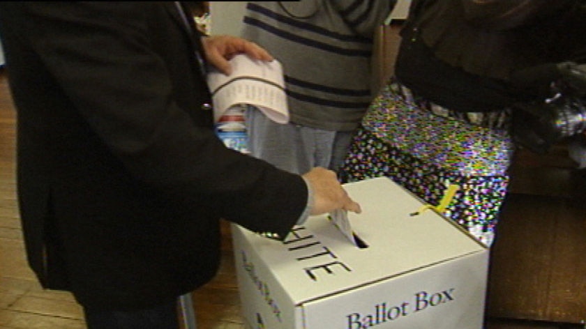 A man casting his vote.