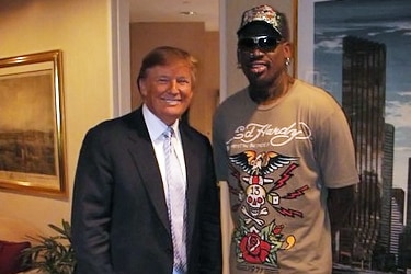 Mr Trump and Rodman in 2009 after the former NBA star's appearance on Celebrity Apprentice.
