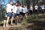 Students prepare to tackle the Neverest challenge in Canberra