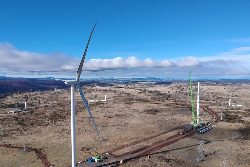 Wind farm under construction.