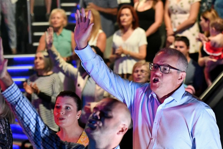 Perdana Menteri Scott Morrison dan keluarganya hadir di Gereja Horizon, gereja Pantekosta yang berbasis di Sydney.