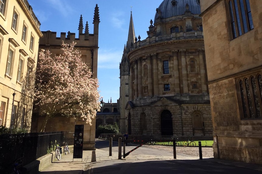 Empty grounds of Oxford.