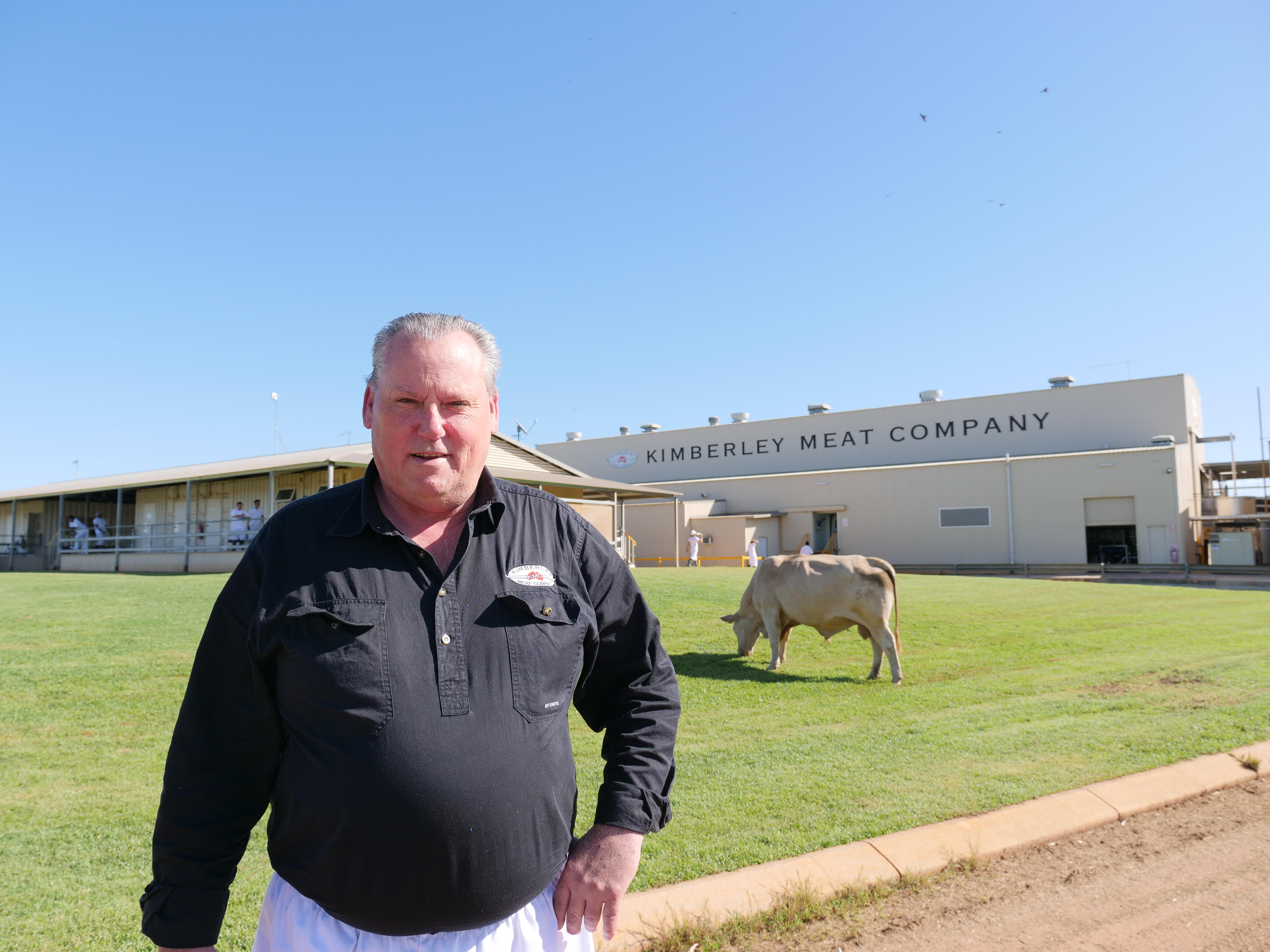 Yeeda Pastoral Company CEO David Larkin&nbsp;standing in front of the Kimberley Meatworks