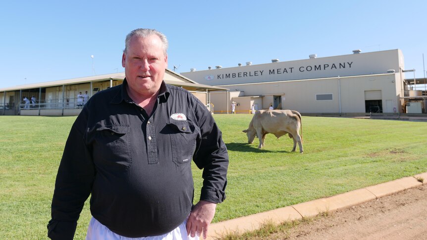 Yeeda Pastoral Company CEO David Larkin standing in front of the Kimberley Meatworks