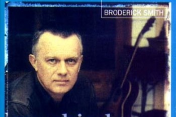 The album cover of Broderick Smith's My Shiralee, which has blue text and a portrait of Smith.