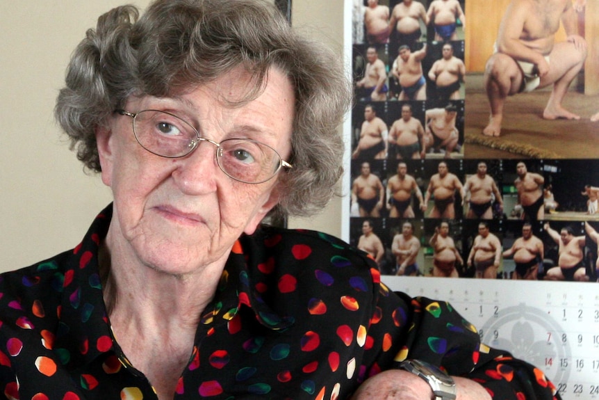 Doreen Simmons poses in her residence in Tokyo.