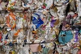 A close up image of recycled cardboard